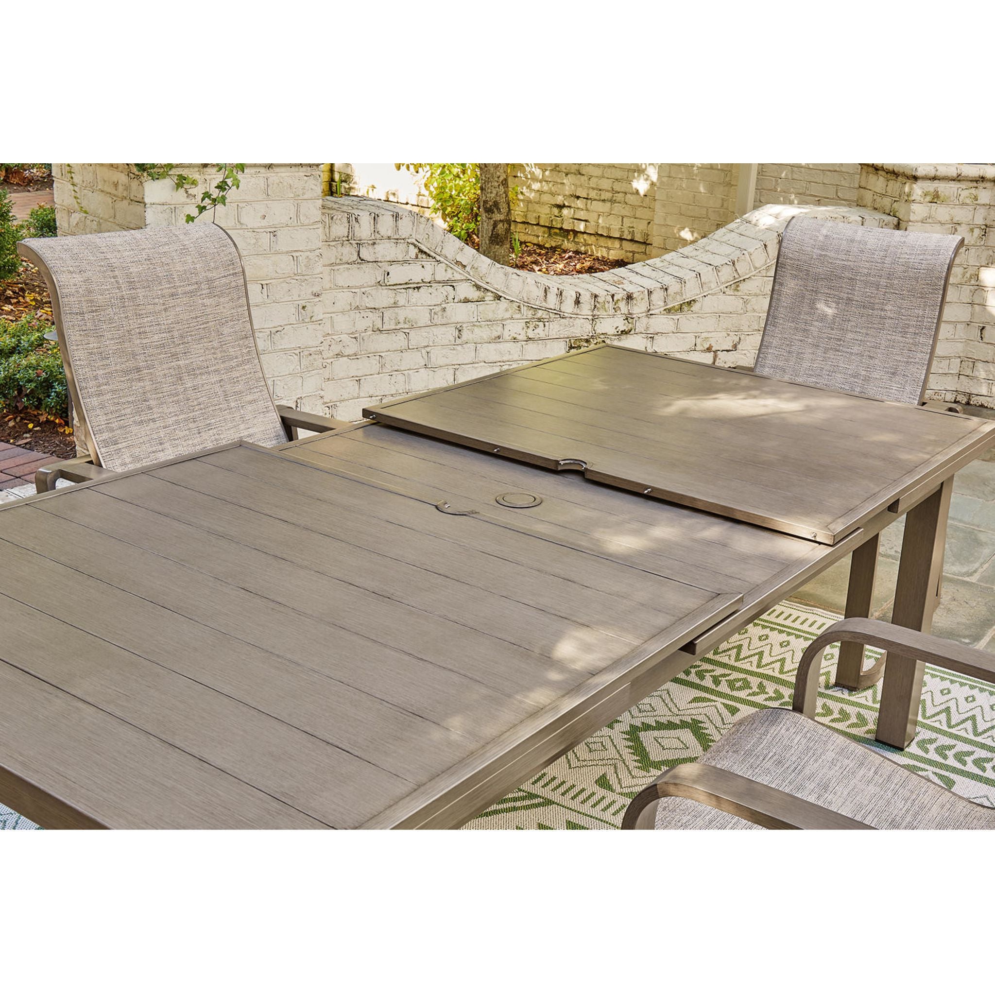 7-Piece Beige Outdoor Dining Set - Waterproof & Durable Patio Furniture for Beachfront, Garden, and Backyard Relaxation