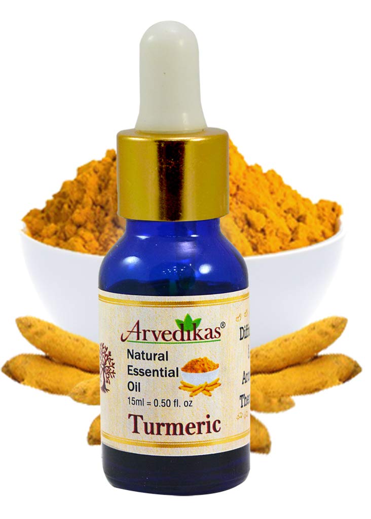 **Arvedikas 100% Pure Natural Turmeric Essential Oil 15ml - Organic Haldi Oil for Hair Growth, Acne Treatment, Anti-Aging, Aromatherapy, Face & Body Moisturizer, Muscle Relaxation - Perfect for Skincare, Massage & Wellness Rituals**