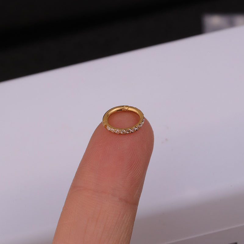 16G Gold Plated Cartilage Hoop Earrings for Women - 14K Gold Pave Studded Huggie Hoops - Perfect for Pierced Ears, Daily Wear & Special Occasions