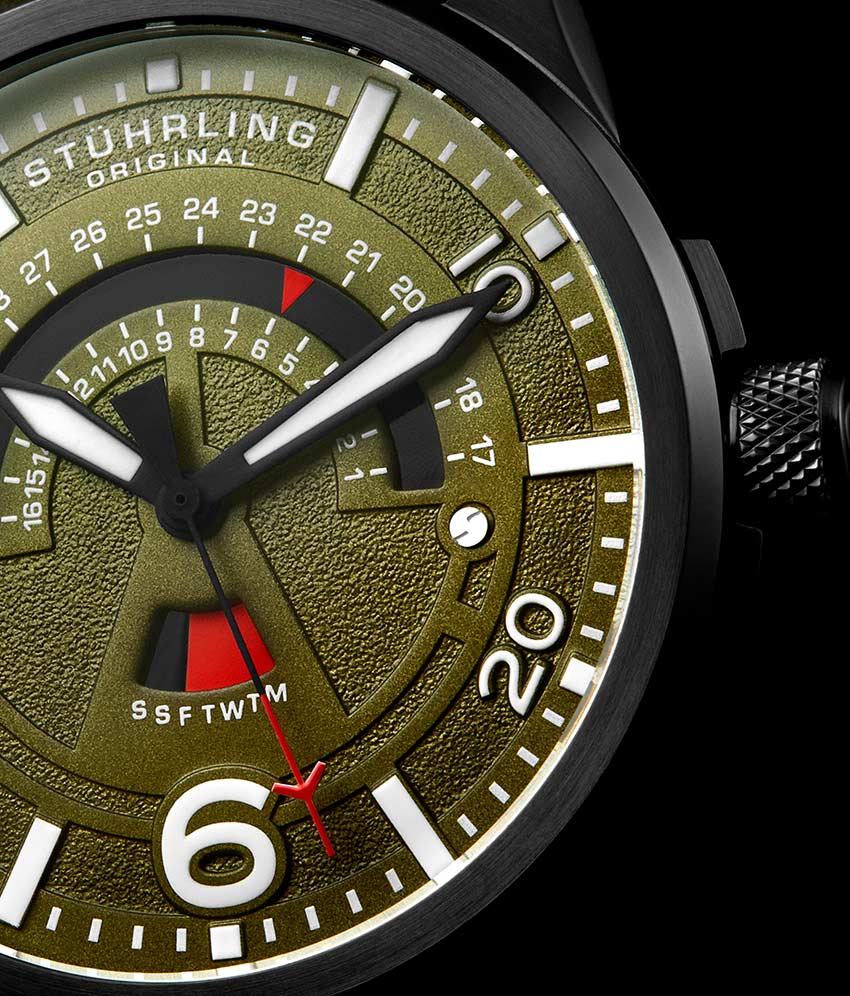 Men's Aviator 452 Quartz 44mm Stainless Steel Watch - Classic Pilot Style for Aviation Enthusiasts & Everyday Wear