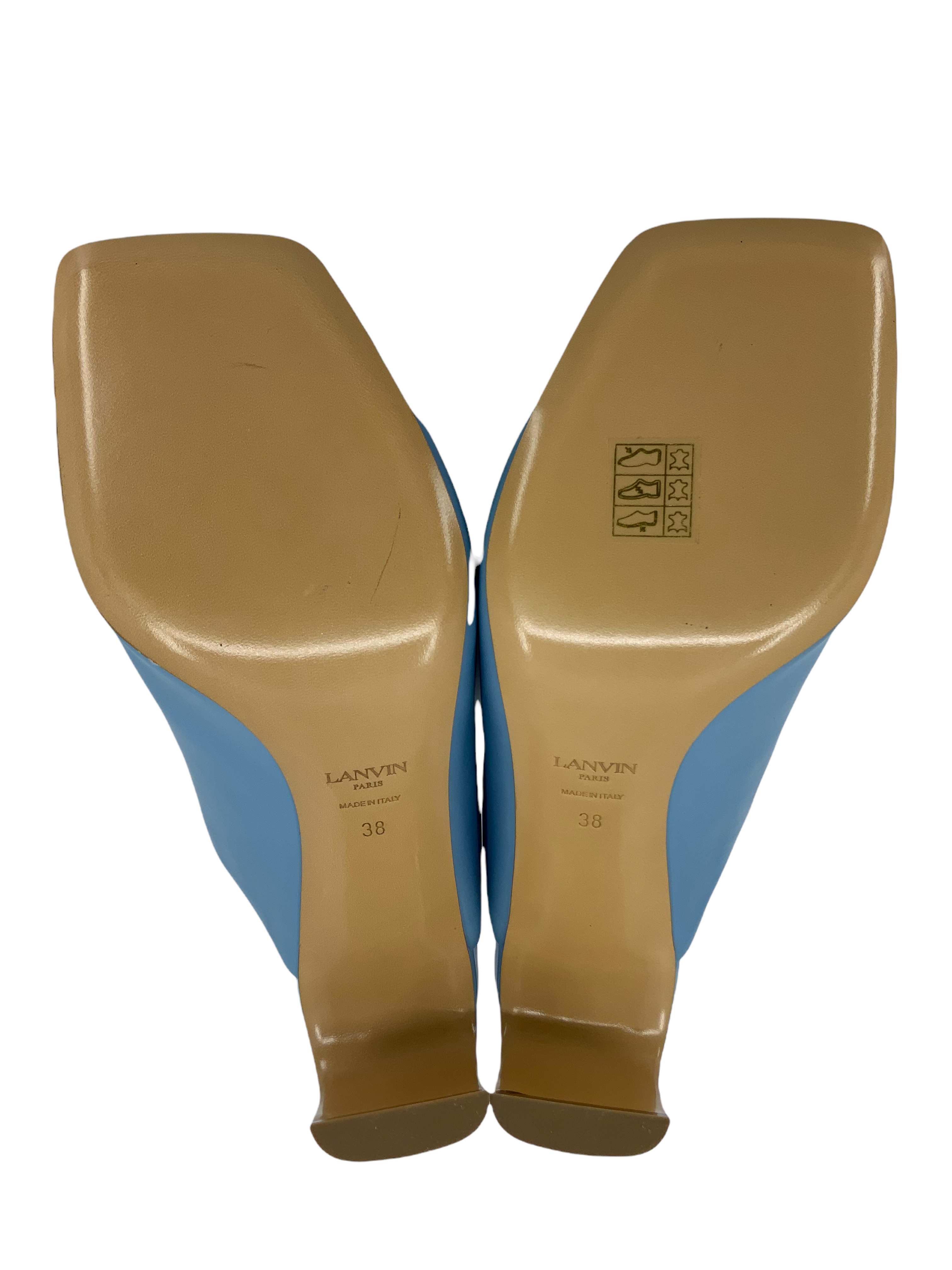 Lanvin Women's Calfskin Leather J Mules - Size 8 US | Luxury Designer Slide Sandals for Casual Outings & Summer Vacations