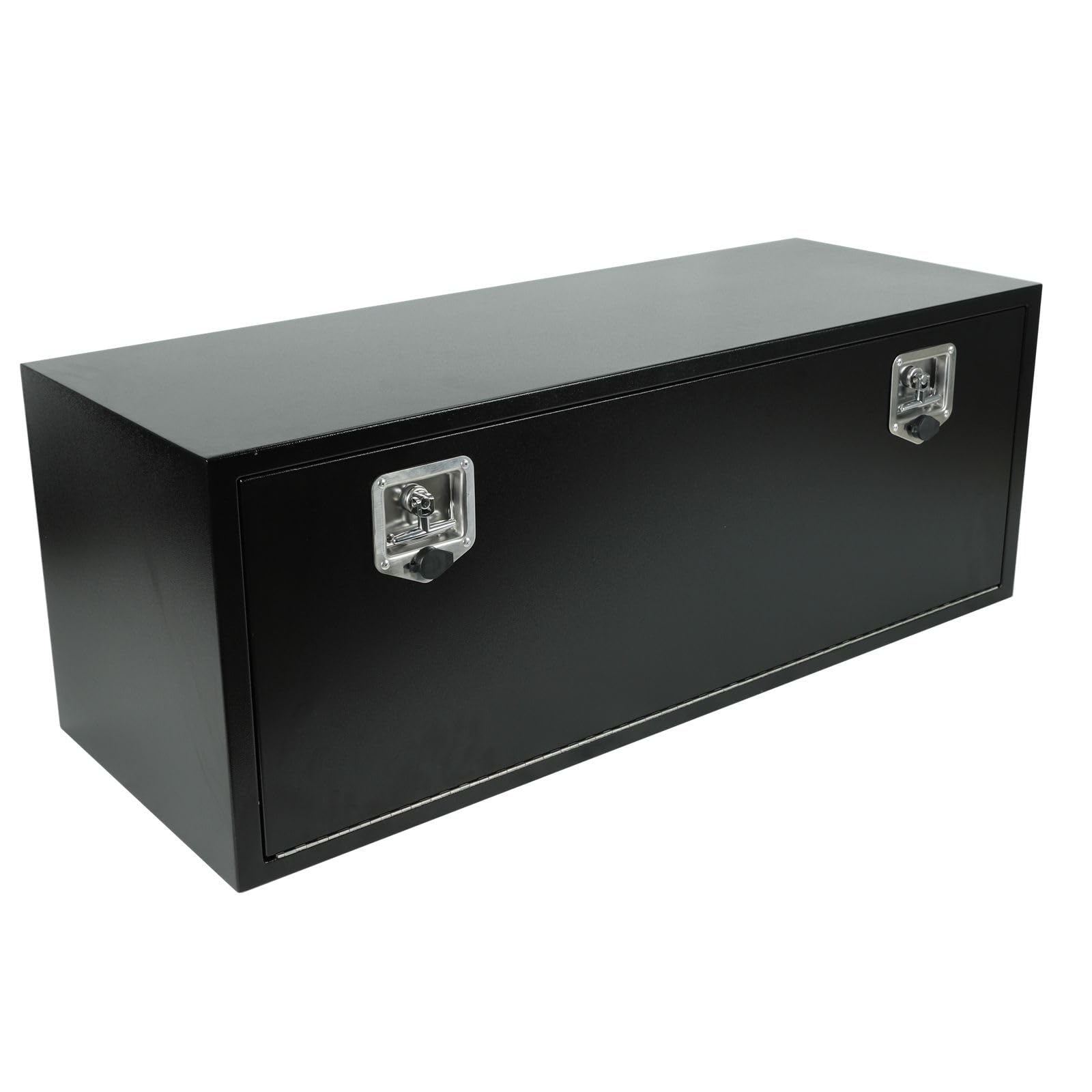 Heavy Duty Black Underbody Truck Tool Box - 48x18x18 Inch Steel Storage Container with Lock & Keys for Flatbed Pickup Trailers | Secure Equipment Storage for Construction, Landscaping & Roadside Emergencies