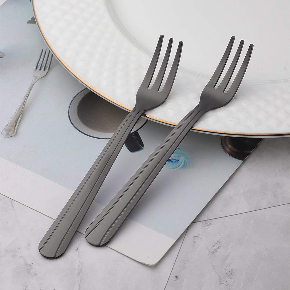 Stainless Steel Fruit Forks & Oyster Forks Set of 12 - 5.3 Inch Small Dessert Forks for Salads, Appetizers, Parties - Dishwasher Safe & Durable for Home, Restaurant, Catering Use