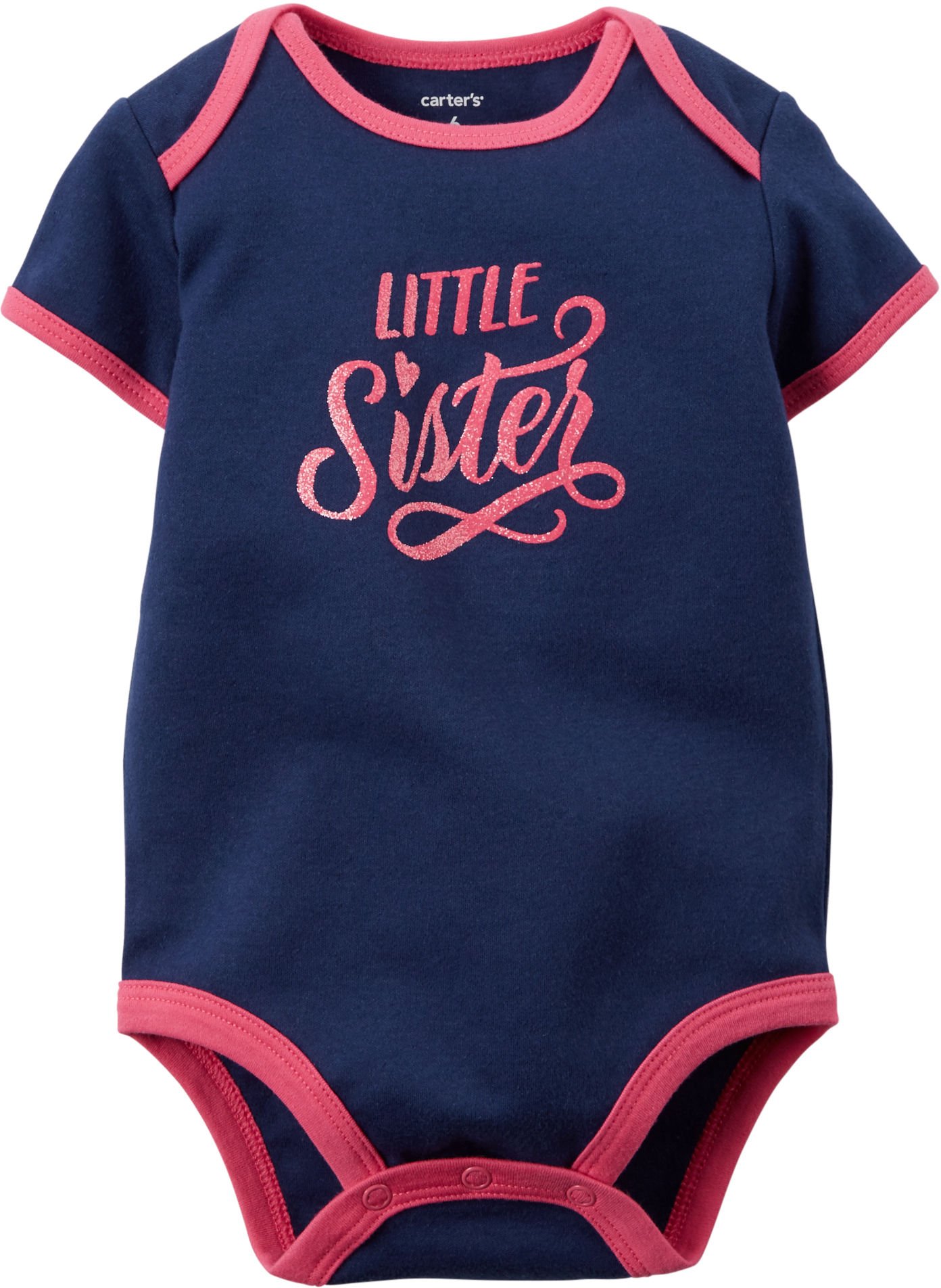 Carter's Baby Girls Sister Bodysuit - Navy Blue Cotton Onesie for Newborn & Infant - Perfect for Family Photos, Matching Outfits & Everyday Wear