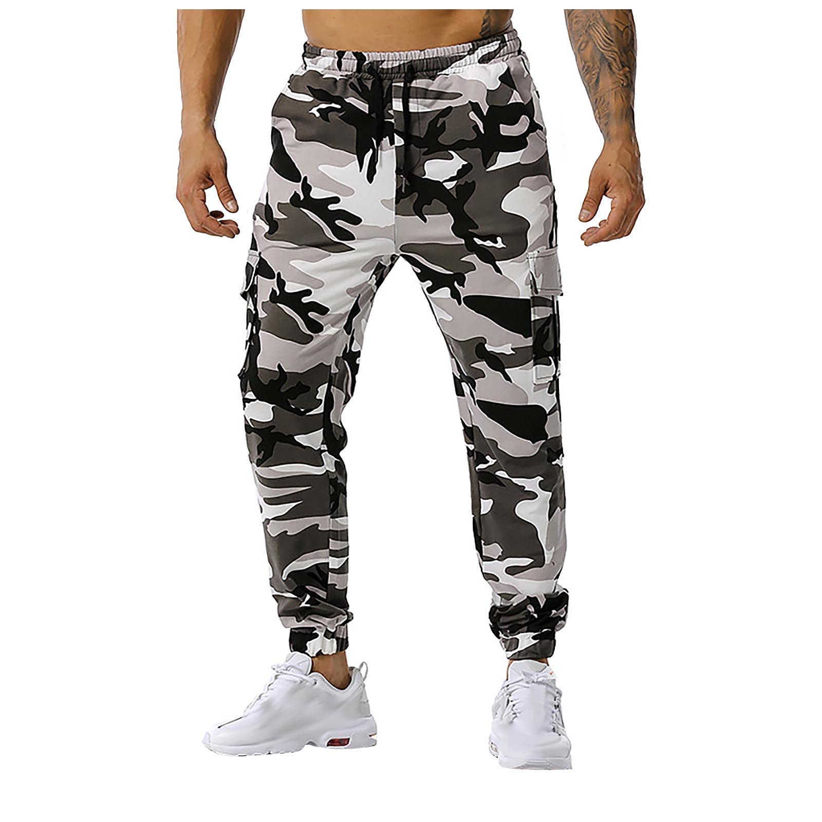 RTRDE Men's Cargo Pants - Lightweight Sports Joggers with Multiple Pockets, Casual Hiking & Work Trousers for Outdoor Activities (Sizes M-3XL) - Perfect for Gym, Travel & Everyday Wear