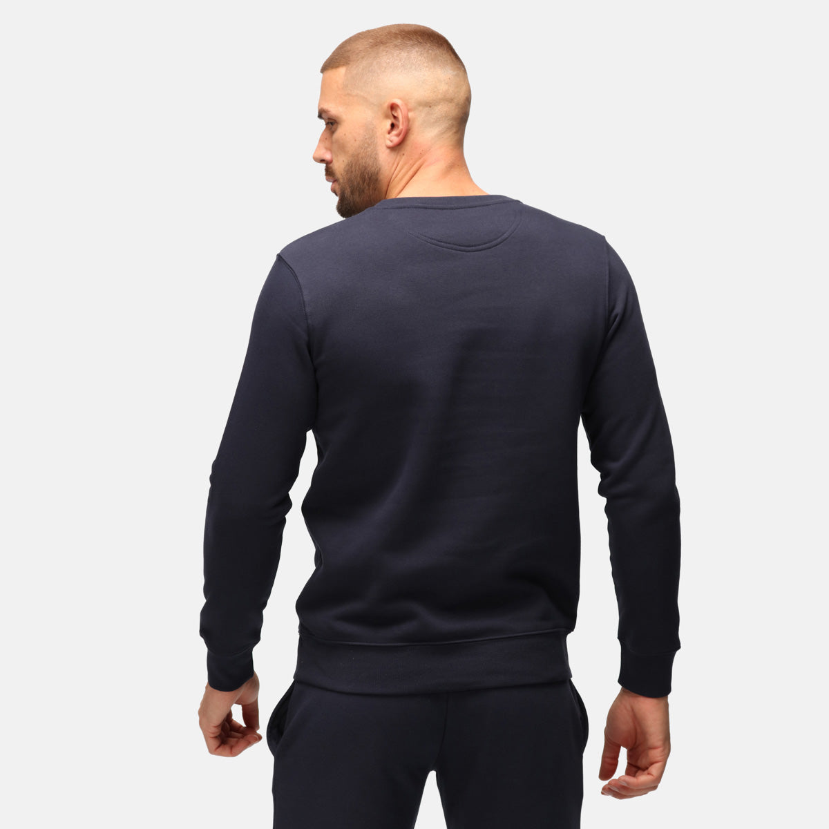 TKB Men's Navy Blue Organic Cotton Sweatshirt - Comfortable Casual Pullover for Everyday Wear, Gym, and Outdoor Activities