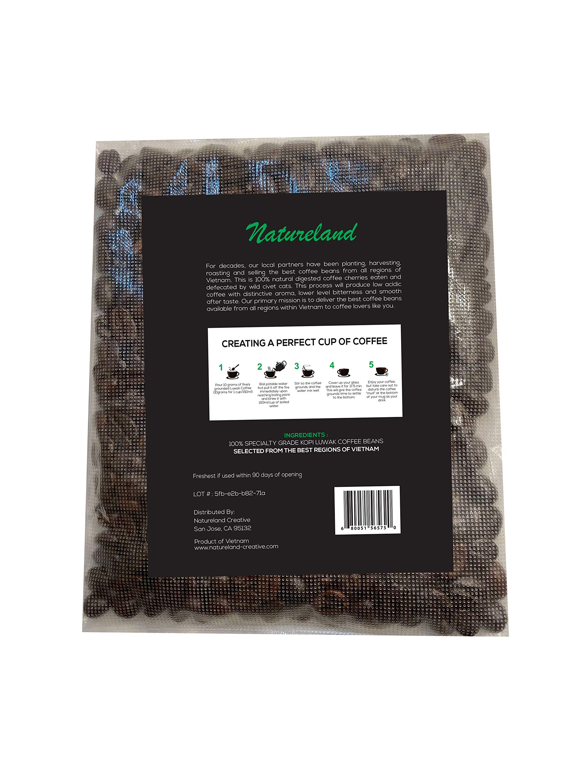 Premium Wild Civet Arabica Coffee Whole Beans - Freshly Roasted Luxury Kopi Luwak Coffee from Vietnam | Dark Roast Civet Coffee Gift Set (4oz/113g) | Best for Gourmet Coffee Lovers, Special Occasions & Unique Gifts