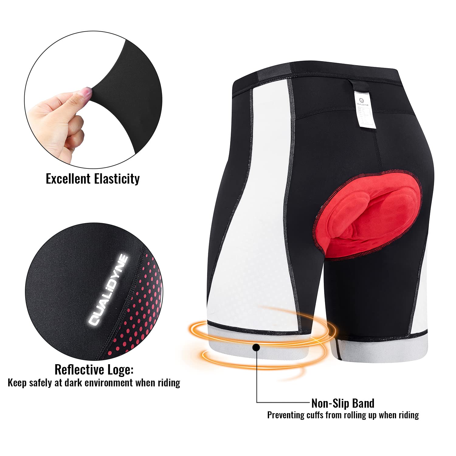 **Qualidyne Men's 3D Padded Cycling Shorts - Breathable Bike Pants for Mountain & Road Biking - Perfect for Long-Distance Rides & Commuting**