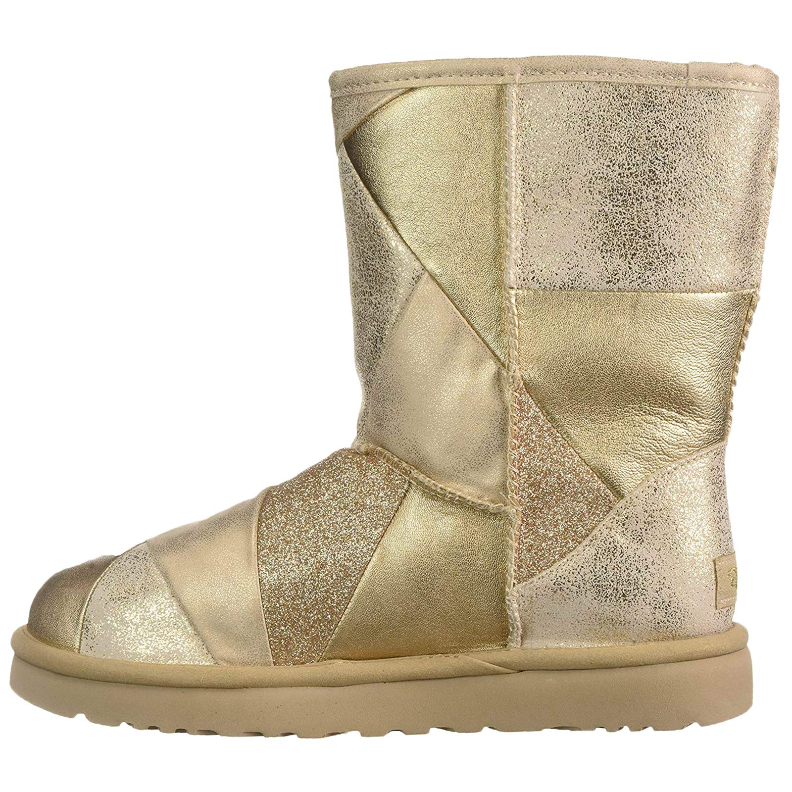 UGG Women's Classic Glitter Patchwork Fashion Boots - Waterproof Winter Snow Boots for Women, Cozy Shearling Lined Booties for Cold Weather, Perfect for Holiday Parties & Outdoor Activities