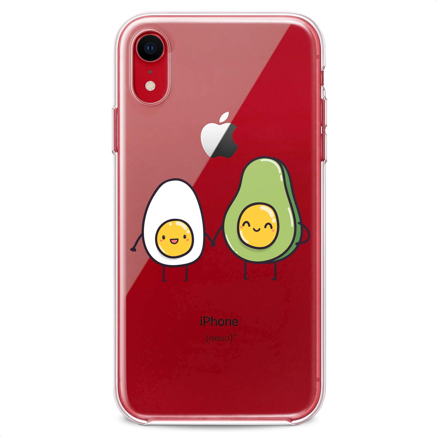 Premium TPU Phone Case for iPhone 16/15/14/13/12/11 Pro Max/Plus/Mini/Xs/Xr/X/8+/7/6/5/SE - Funny Avocado Friends Design, Slim Clear Flexible Silicone Cover (Green/Yellow) - Perfect for Everyday Protection & Cute Style
