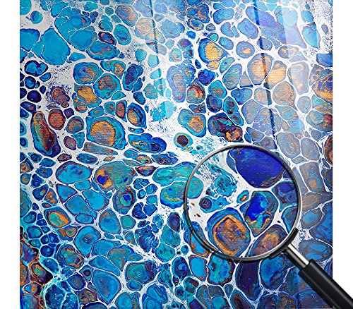 Giallobus - Acrylic Glass Plexiglass Wall Art - Abstract Blue and White Bubbles Design - 70x70cm Modern Home Decor for Living Room, Bedroom & Office