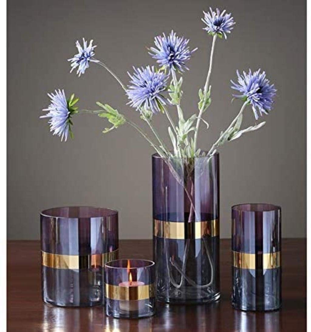 Elegant Green Glass Sculpture Vase - 10x20cm Handcrafted Decorative Vase for Wedding, Birthday & Holiday Gifts | Durable Purple & Green Home Decor Centerpiece for Living Room, Dining Table & Office