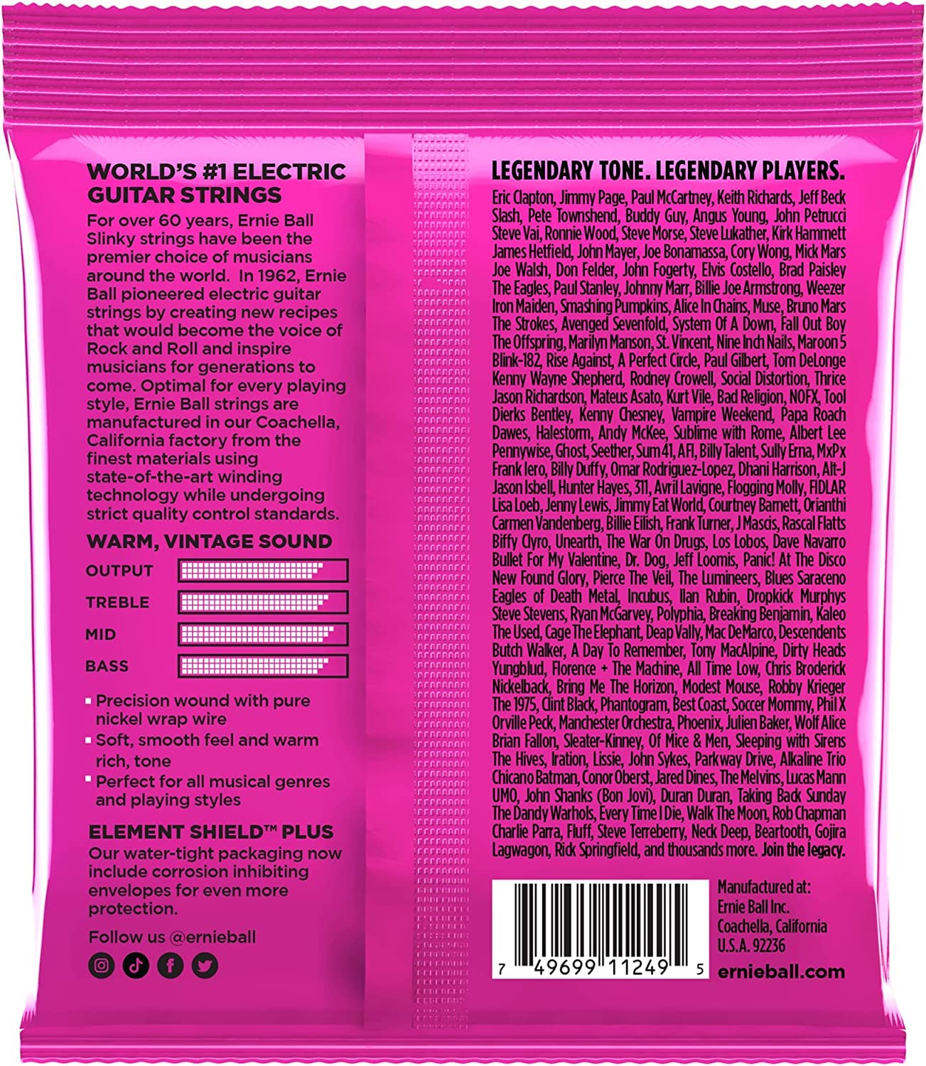 Ernie Ball Regular Slinky 10-46 Gauge Pure Nickel Electric Guitar Strings 3-Pack (P03251) - Perfect for Rock, Blues & Studio Recording