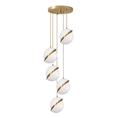 Modern White Glass Ball Bubble LED Pendant Lights - Stylish Ceiling Lighting for Dining Room, Kitchen, Bedroom & Living Room Decor
