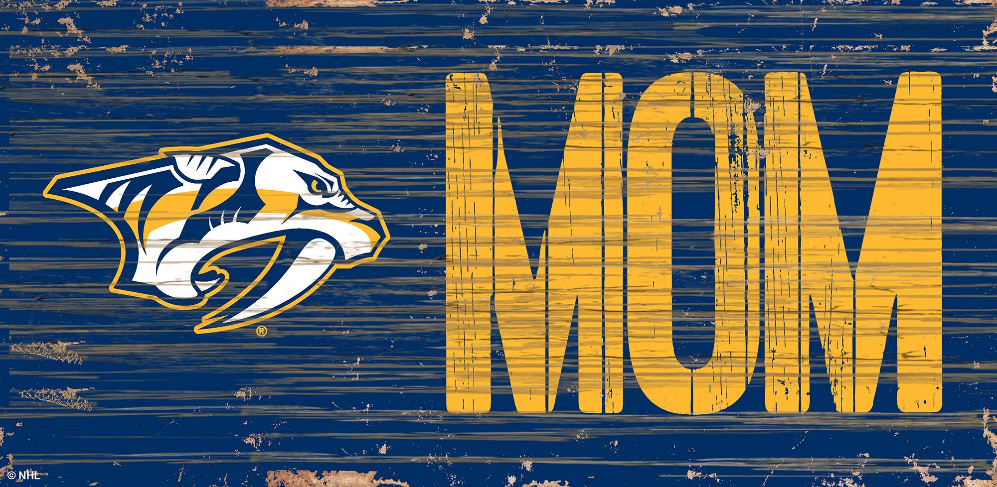 Fan Creations NHL Nashville Predators Wooden Wall Sign - Handmade Rustic Home Decor for Sports Fans, Game Room & Man Cave Decorations