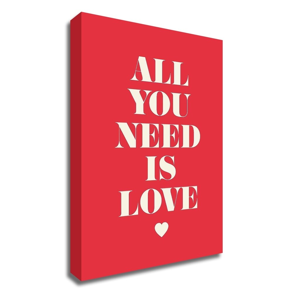 All You Need Is Love by GraphINC - Premium Canvas Wall Art Print, Ready to Hang - Perfect for Living Room, Bedroom & Office Decor