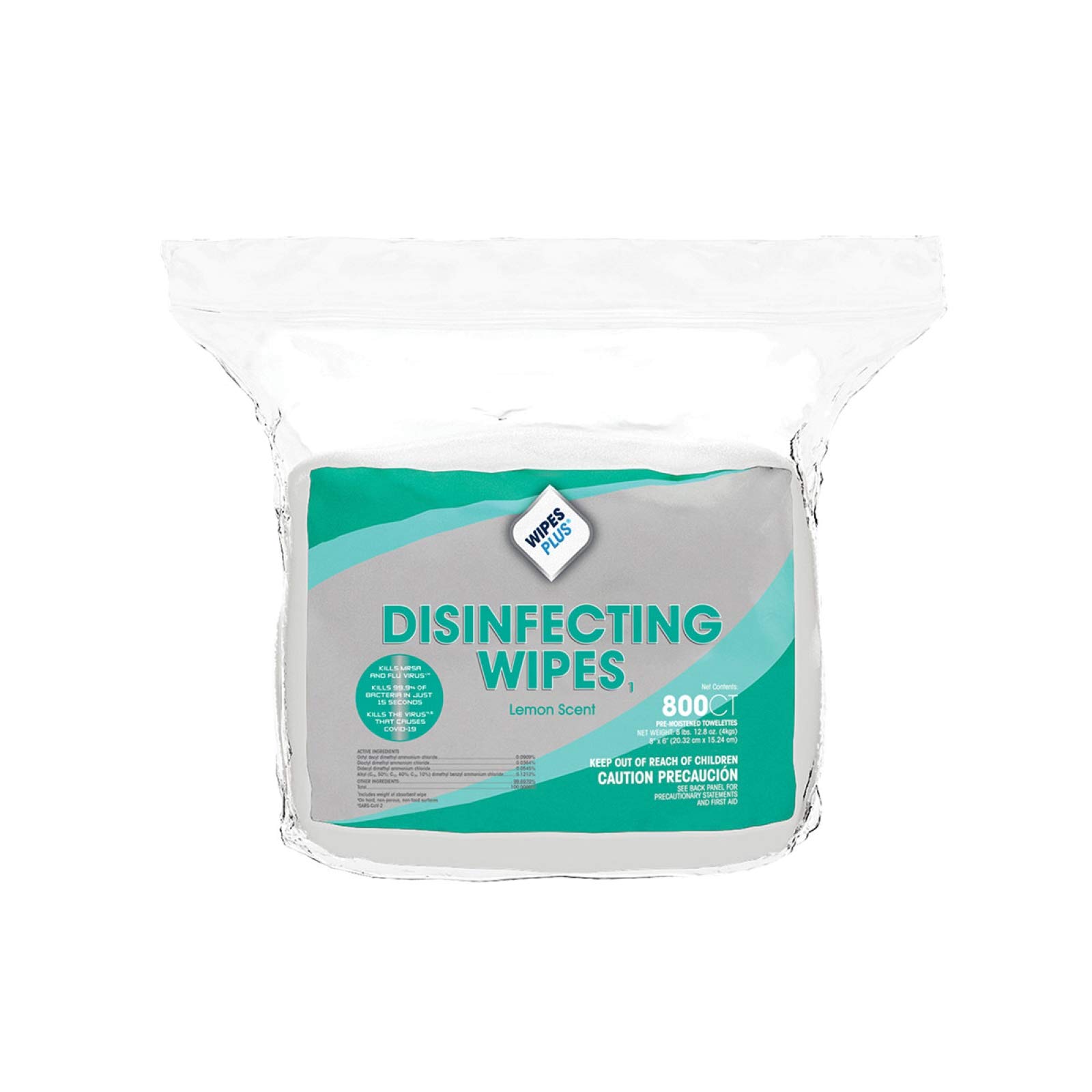 Disinfecting Wipes Refill Pack - 800 Wipes per Bag, 4 Bags per Case (3200 Wipes Total) | Kills 99.9% Germs & Viruses | Ideal for Home, Office, School, and Gym Cleaning