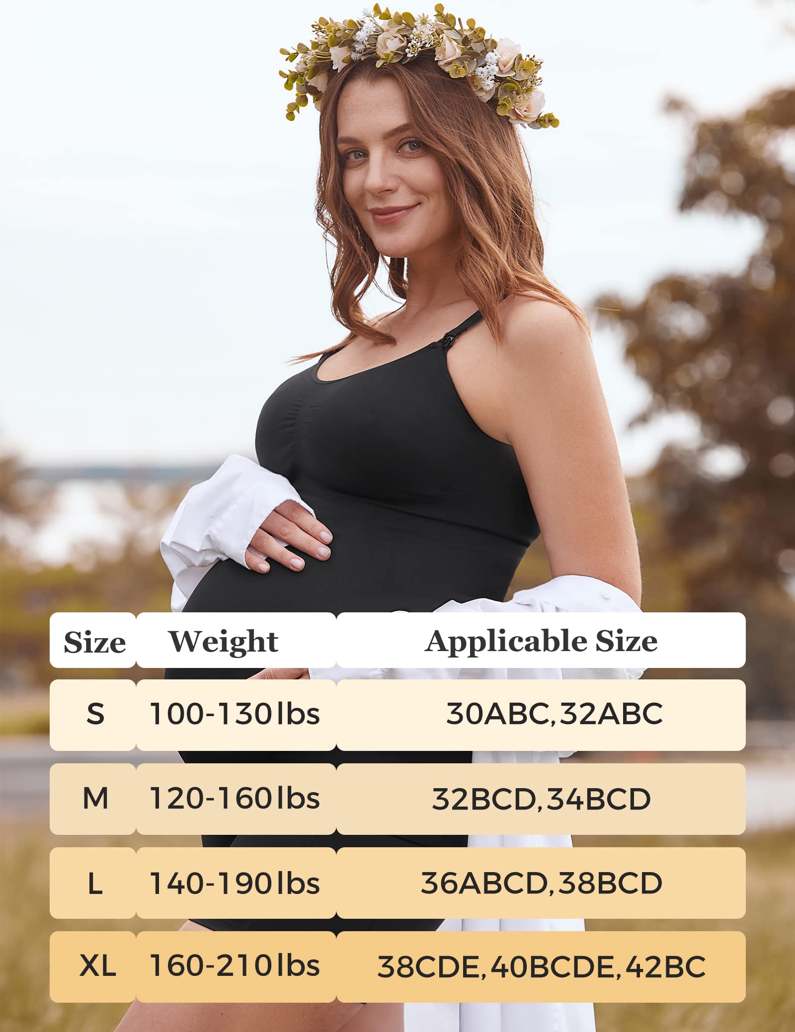HOFISH Nursing Tank Tops for Breastfeeding - Comfortable Stretch Maternity Camisoles with Built-in Bra - Perfect for Nursing, Pumping & Everyday Wear