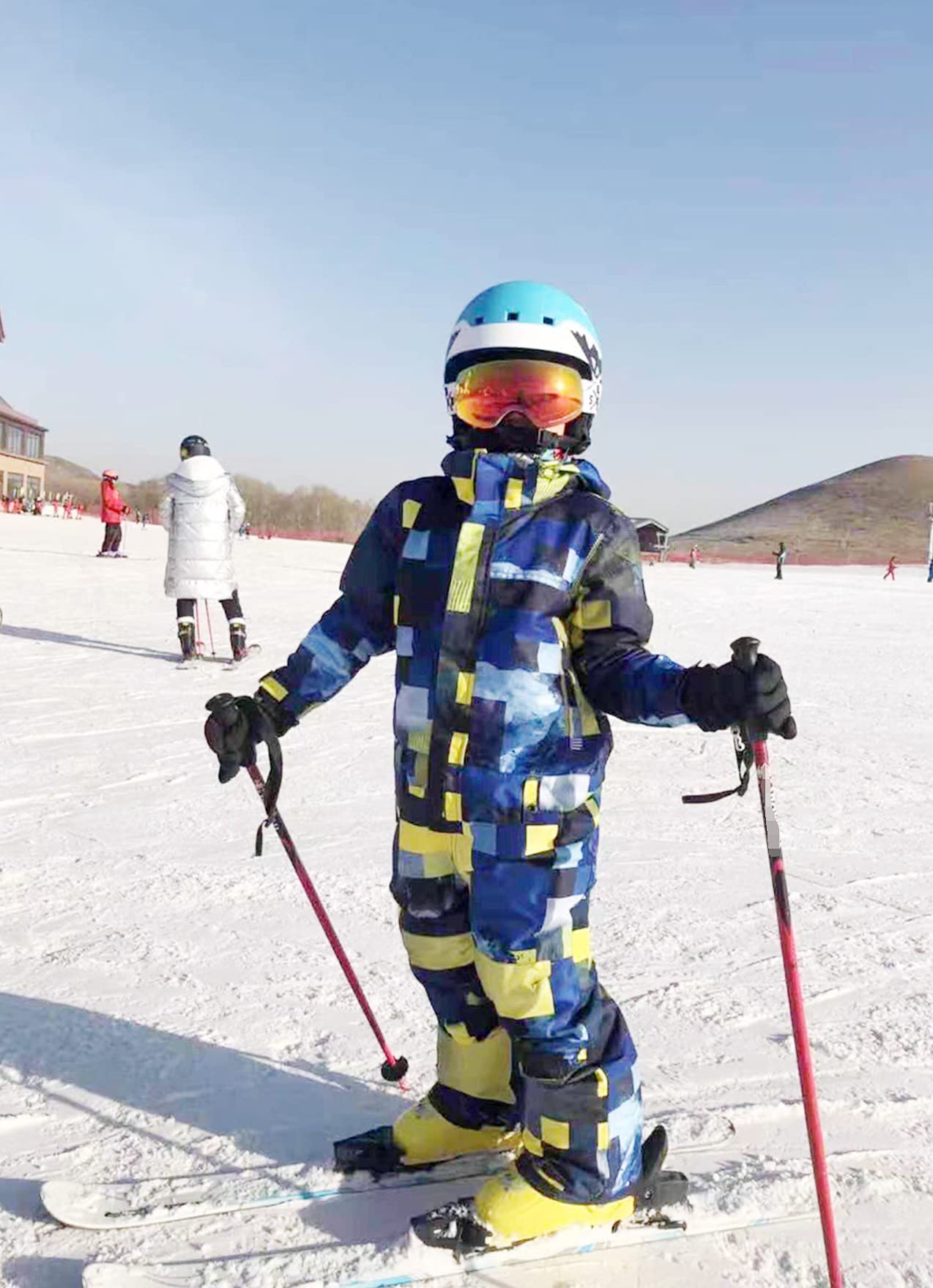 GSOU SNOW Kids Ski Suit - Waterproof & Windproof One-Piece Snowsuit for Boys & Girls - Perfect for Snowboarding, Skiing & Winter Outdoor Activities