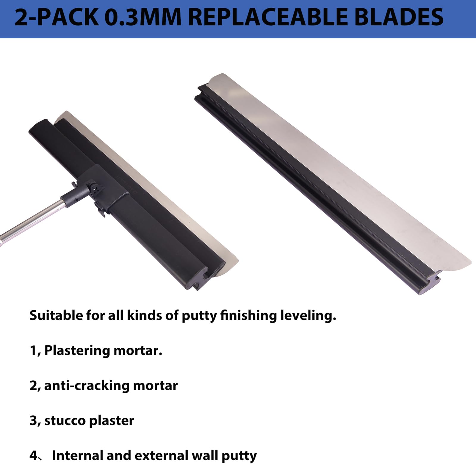 Professional Drywall Skimming Blade Set with Extension Handle - 10