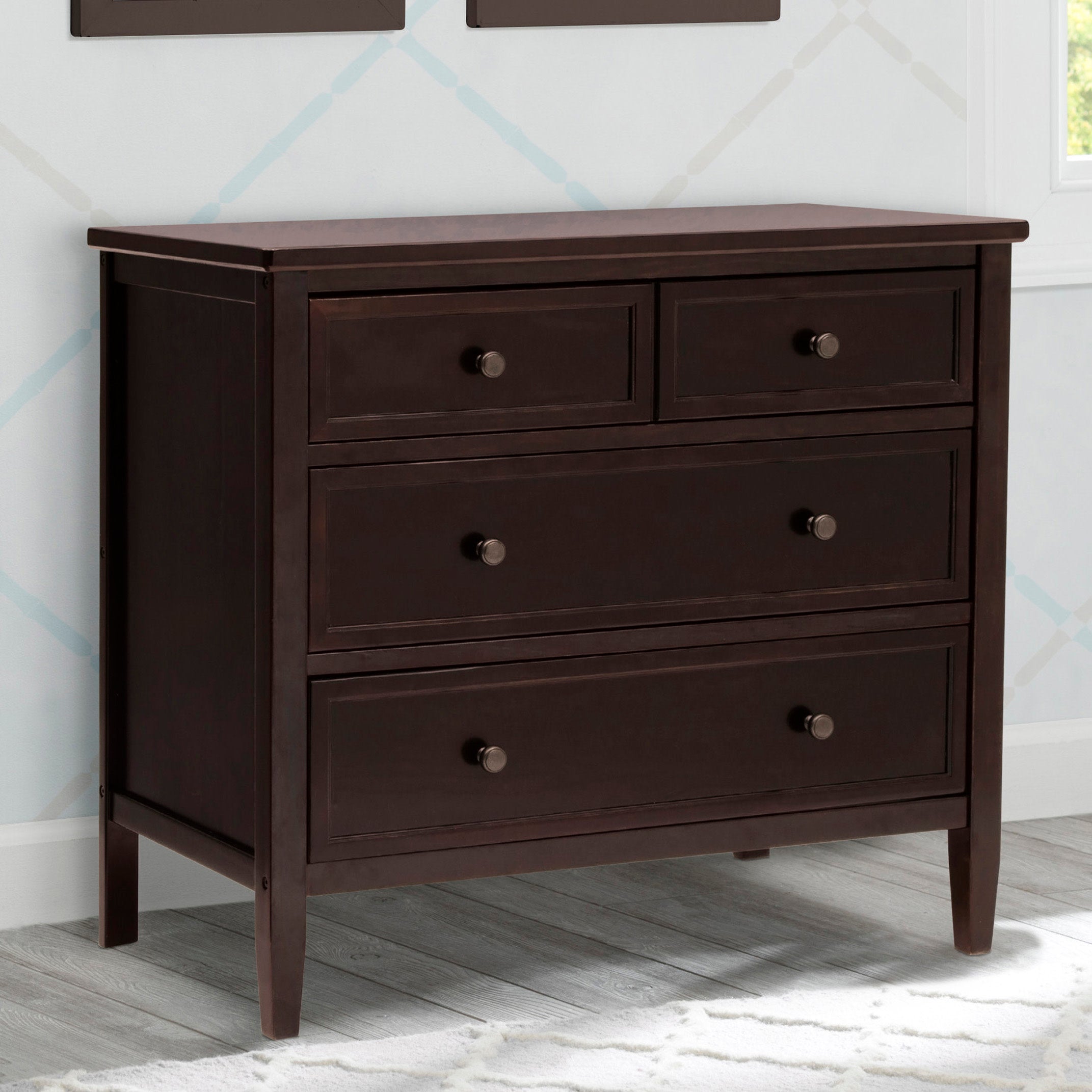 Epic 3 Drawer Dresser with Interlocking Drawers - Sturdy Wooden Chest of Drawers for Bedroom, Nursery & Closet Organization | Perfect for Home Storage & Space Saving