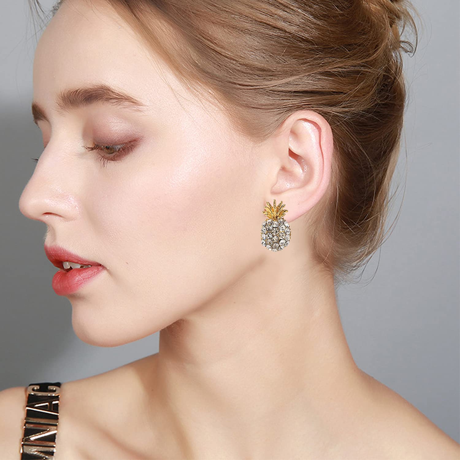 White Geometric Pearl Stud Earrings for Women - Classic Pineapple Design Fashion Jewelry | Perfect for Parties, Weddings & Everyday Wear