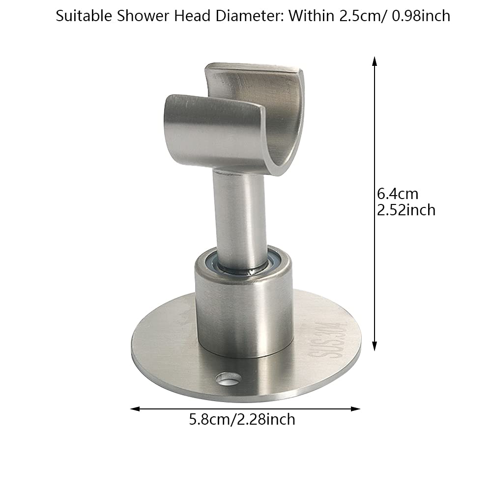 360° Adjustable 304 Stainless Steel Handheld Shower Head Holder - Wall Mount Bathroom Shower Bracket with Screw Set - Universal Shower Spray & Wand Holder (Silver) - Perfect for Bathroom Renovation & Spa-Like Shower Experience