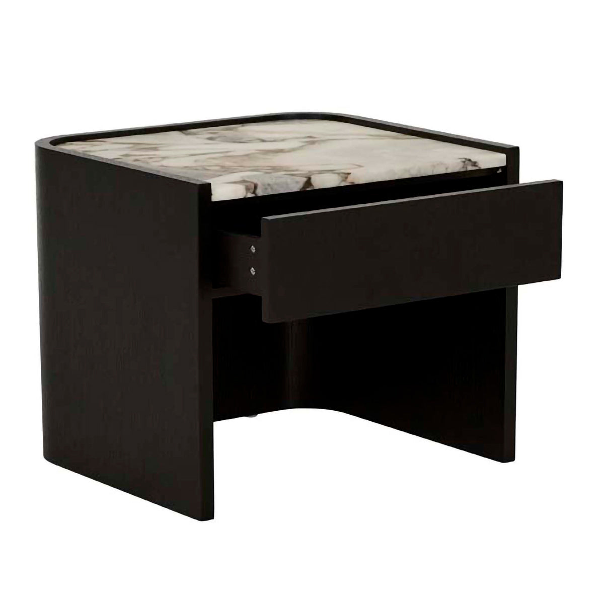Globe West Elsie Bedside Table - Modern Nightstand with Storage Drawer for Bedroom, Living Room & Office - Stylish Wooden End Table with Shelf
