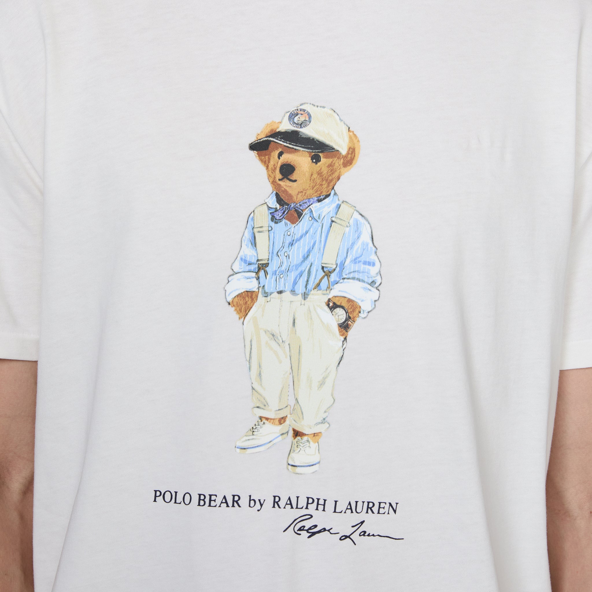 Classic Fit Polo Bear Jersey T-Shirt for Men - Deckwash White - Casual & Sporty Style for Everyday Wear, Golf, and Outings