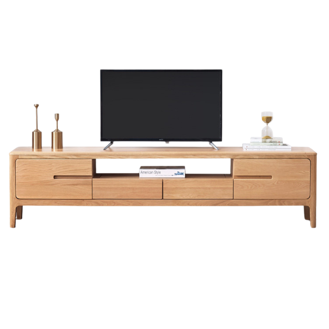 86.6x13.8x17.7 inch/ 220x35x45сm/ Natural Wood color/ Double Door Double Drawer TV Cabinet