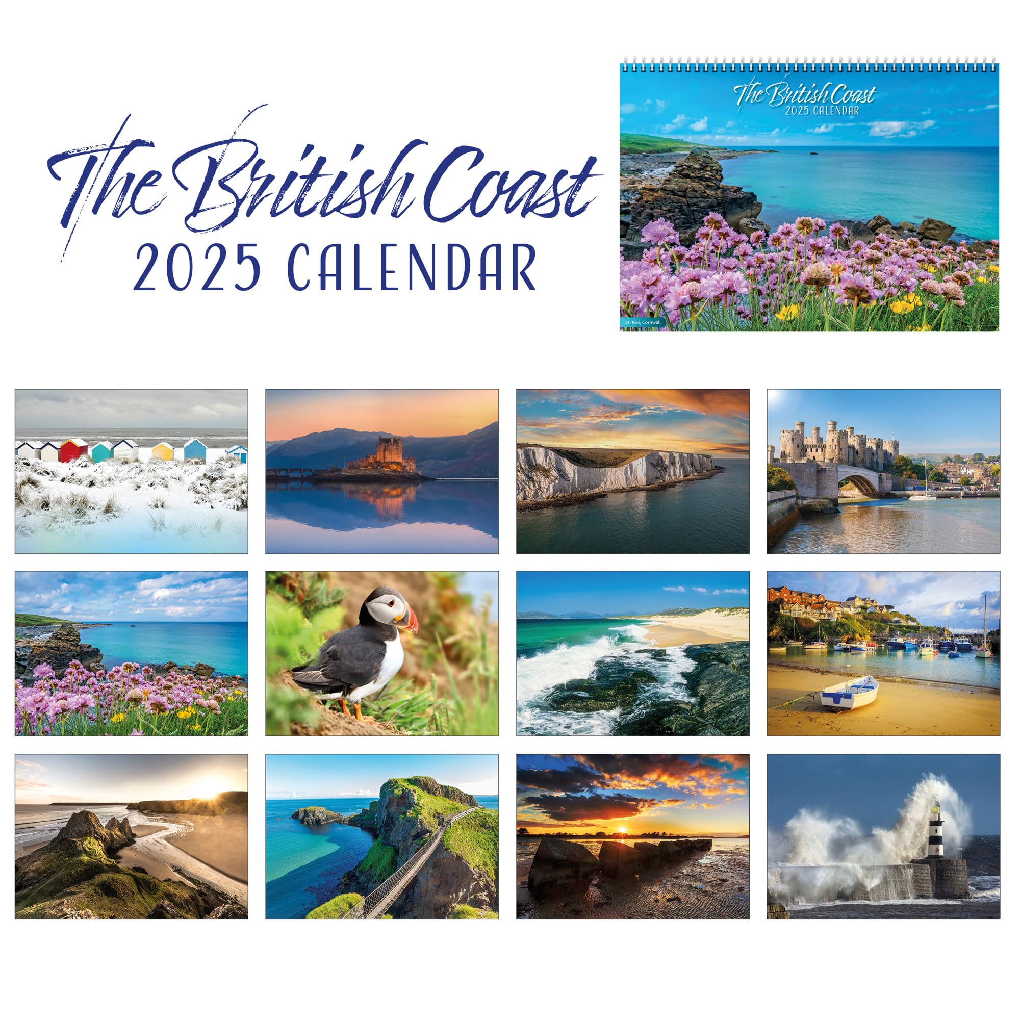 2025 British Coast Wall Calendar - Stunning Scenery of the British Isles | Spiral Bound Monthly View | Home & Office Decor | Perfect Gift for Travel Lovers