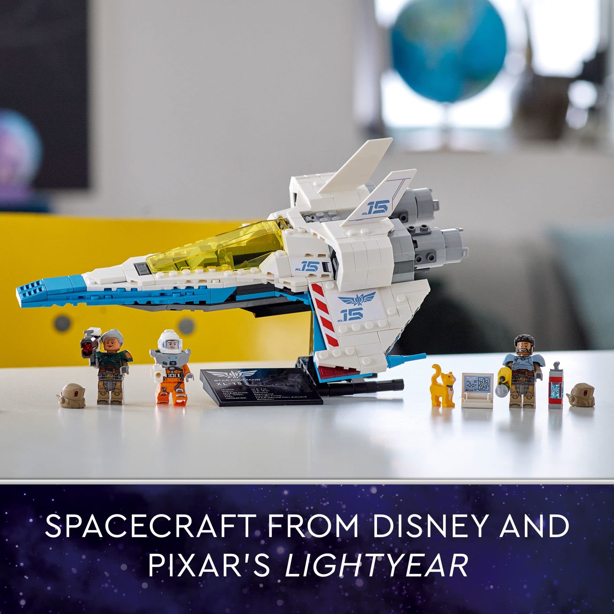 LEGO Disney Pixar Lightyear XL-15 Spaceship Building Toy Set 76832 - Includes Buzz Lightyear Minifigure & Sox Cat Figure | STEM Learning, Space Adventure Play for Kids Ages 8+ | Perfect for Birthday Gifts & Collectors Display
