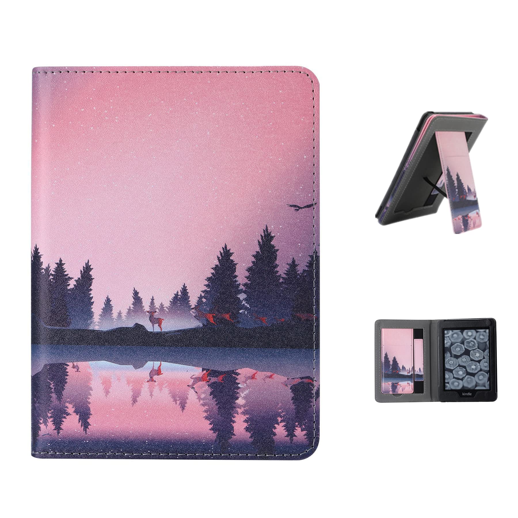 Premium PU Leather Stand Case for Kindle 11th Generation (2022 Release) - Auto Sleep/Wake Cover with Hand Strap - Perfect for Kindle Basic 2022 6
