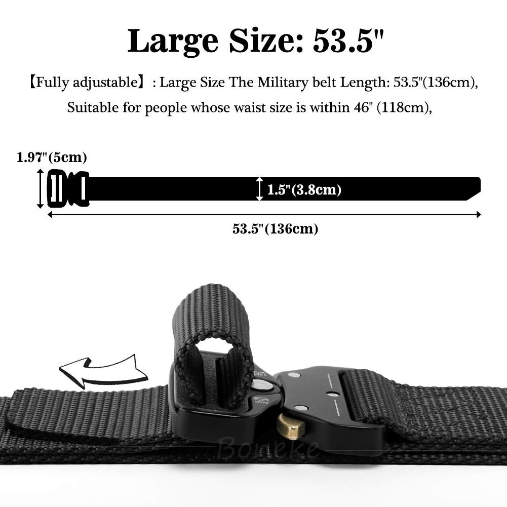 Tactical Belt for Men - Military Nylon Web Belt with Heavy Duty Quick Release Buckle - Police Duty Belt for Military Training & Outdoor Activities - Perfect for Hiking, Camping & Tactical Gear
