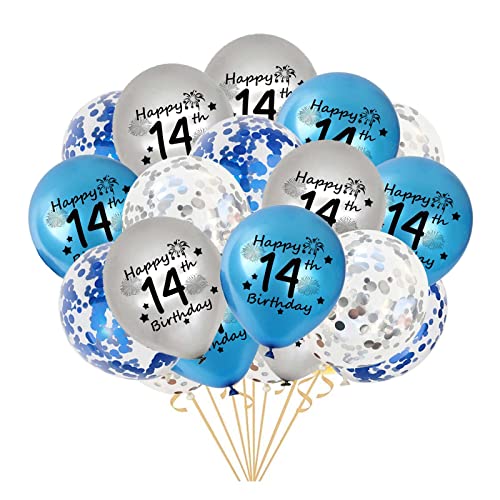 14th Balloons Blue Silver
