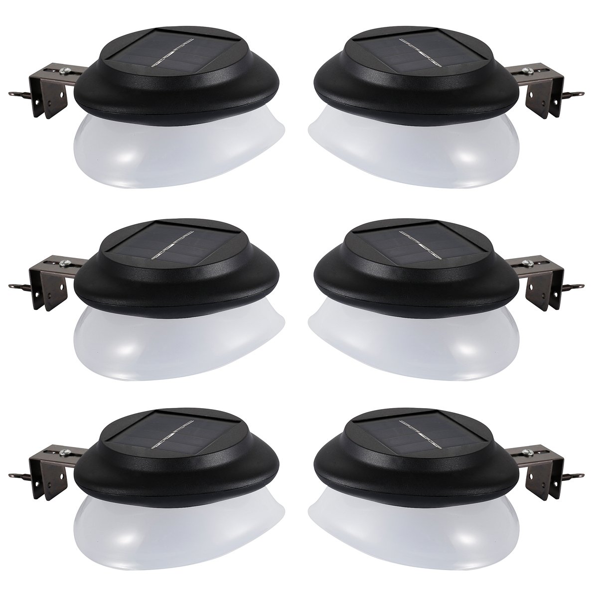 9 LED Solar Gutter Lights Outdoor - Super Bright Waterproof Wireless Security Lights for Garden, Wall, Yard, Deck - Perfect for Pathway, Patio & Landscape Lighting