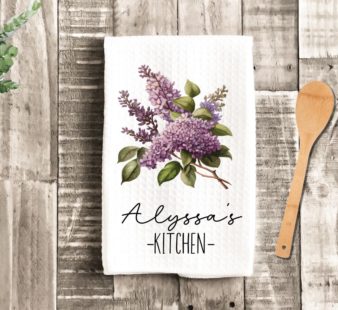 Personalized Highland Cow Custom Kitchen Hand Towel - Farmhouse Waffle Weave Tea Towel for Cooking, Baking & Cleaning - Unique Housewarming Gift & Wedding Present for Cow Lovers - Perfect for Rustic Kitchens, Country Homes & Cow-Themed Decor