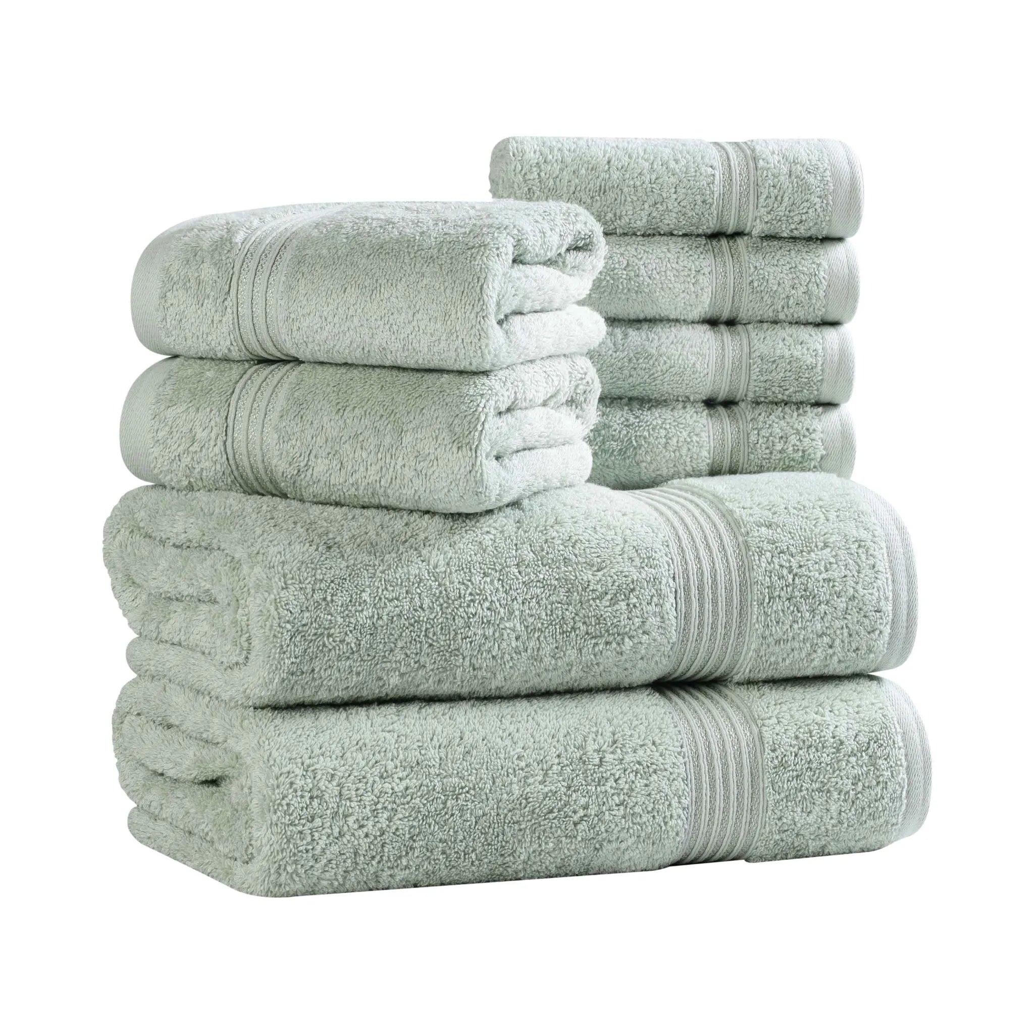 Premium Heritage Egyptian Cotton Plush Heavyweight 8-Piece Bath Towel Set - Ultra Soft & Absorbent for Spa, Luxury Hotel & Home Bathroom Use