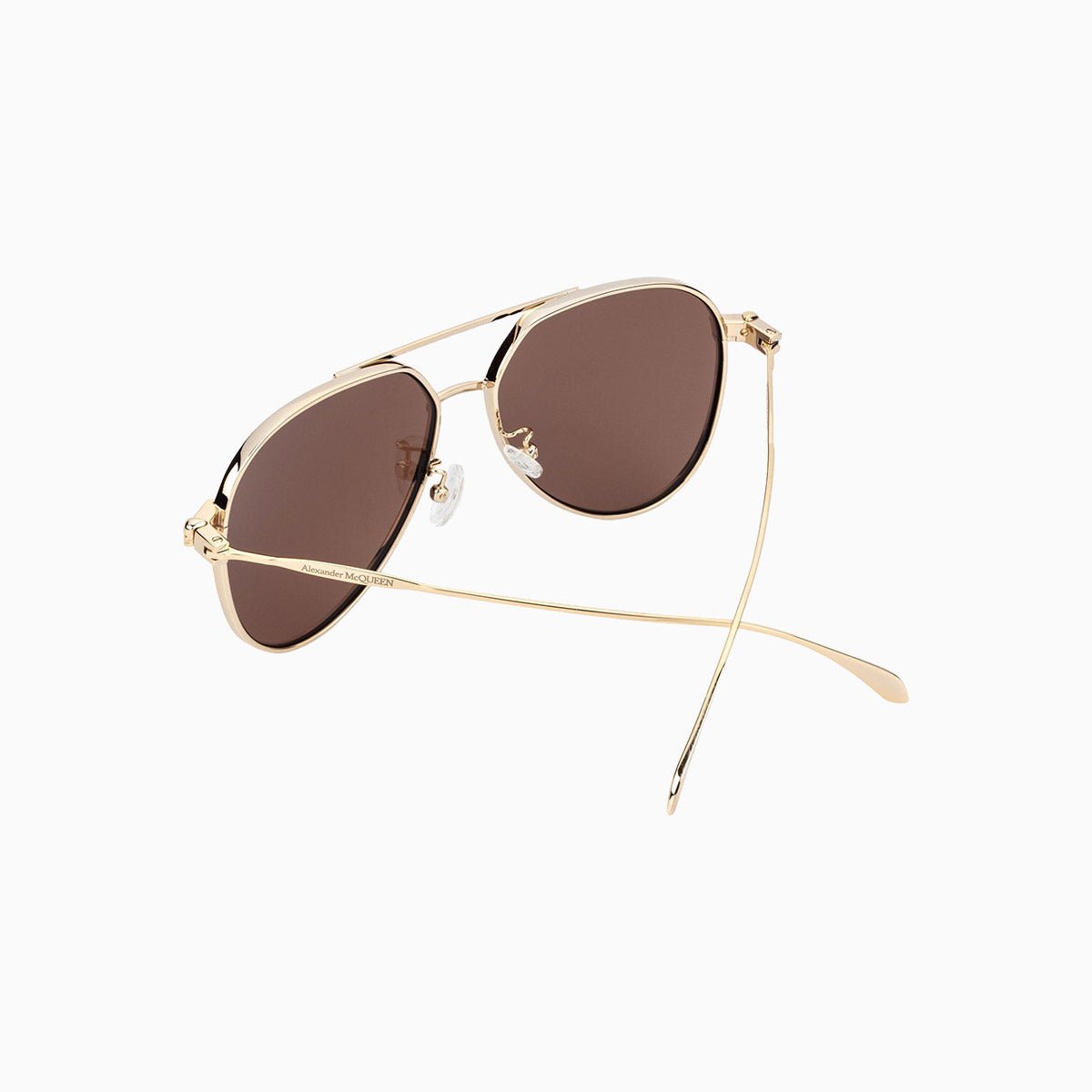 Alexander McQueen Gold Brown Sunglasses for Women - Luxury Designer Sunglasses with UV Protection - Perfect for Beach, Travel & Outdoor Activities