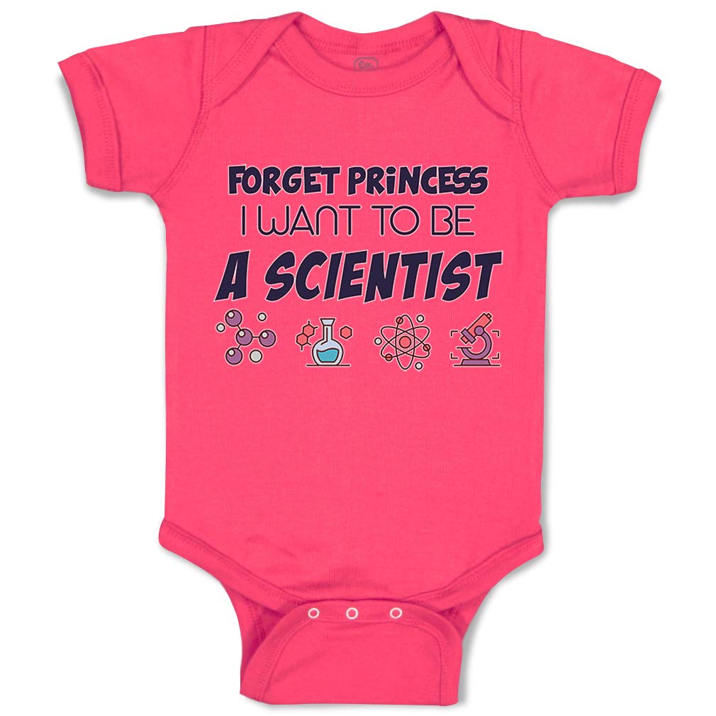 Custom Baby Bodysuit - 'Forget Princess I Want to Be A Scientist' Outfit for Boys & Girls | Cute Science-Themed Infant Onesie for Playdates, Birthday Parties & Photo Shoots