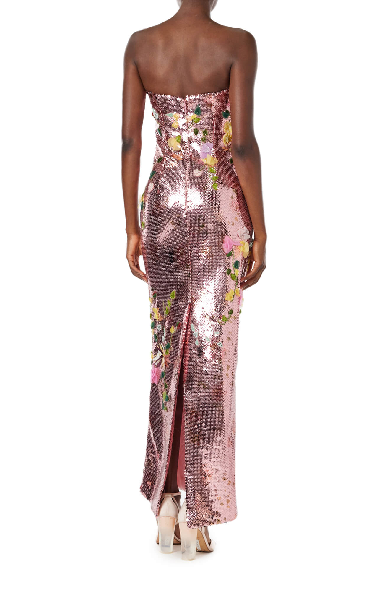 Strapless Embroidered Sequin Gown for Women - Elegant Evening Dress for Prom, Party & Special Occasions