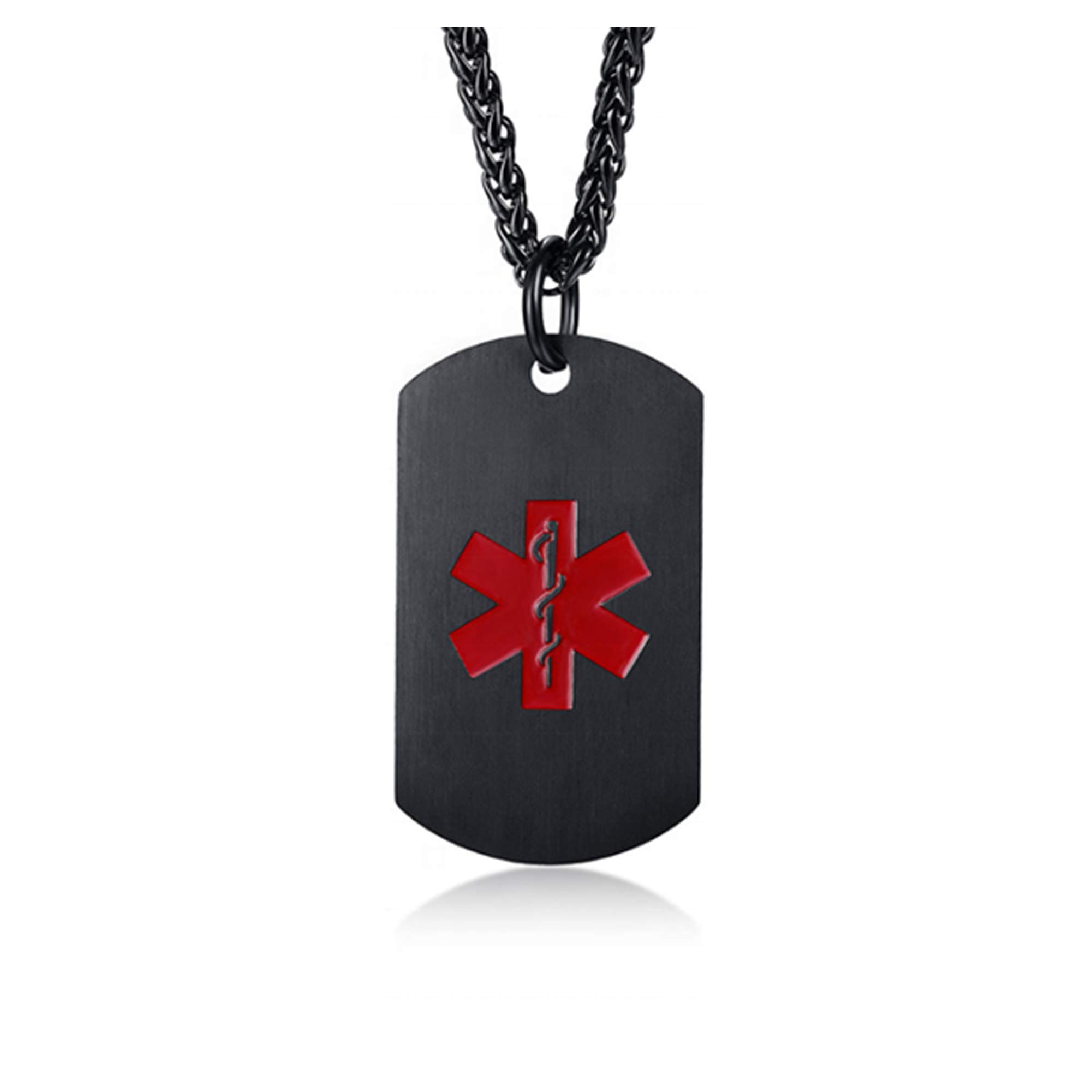 Custom Medical Alert ID Dog Tag Necklace for Women & Men - Stainless Steel Emergency ID Jewelry for Health Safety - Perfect for Allergies, Diabetes & Medical Conditions