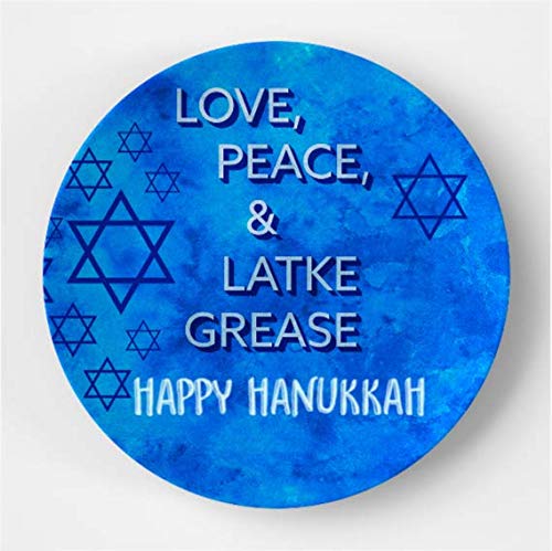 Harper Livingston Love, Peace, and Latke Grease Plate - Personalized Hanukkah Gift for Kids | Microwave Safe DecoWare™ | Perfect for Holiday Meals & Family Gatherings