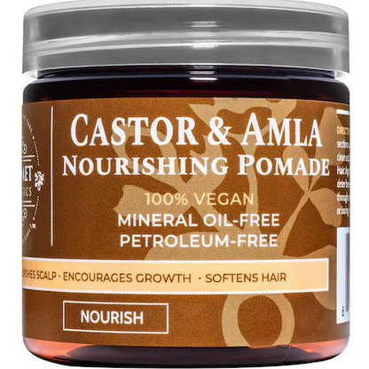 QHEMET CASTOR & AMLA NOURISHING POMADE 16.2 OZ - Deep Conditioning Hair Treatment for Natural, Curly & Dry Hair - Perfect for Daily Moisturizing & Styling