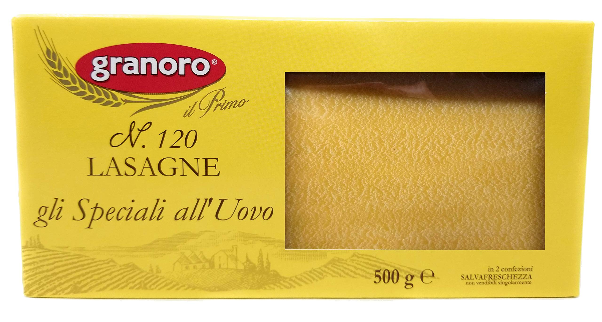 Granoro Lasagna Egg Pasta No. 120 - Authentic Italian Import (3-Pack, 1.1 lb each) | Perfect for Homemade Lasagna, Baked Pasta Dishes & Italian Cuisine