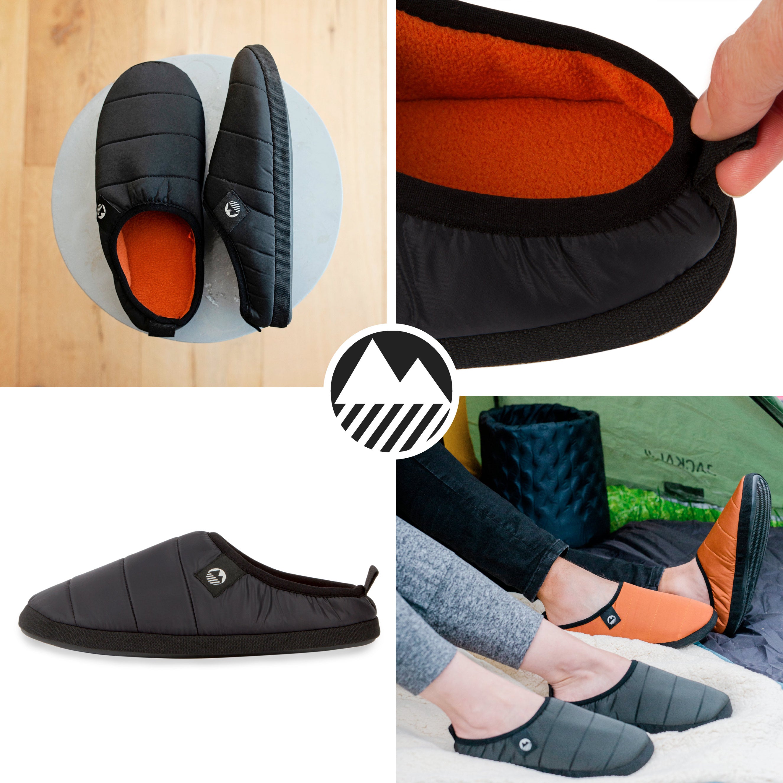 Men's Ultra Warm Tent Slippers - Cozy Winter Indoor/Outdoor House Shoes for Camping, Hiking & Home Comfort