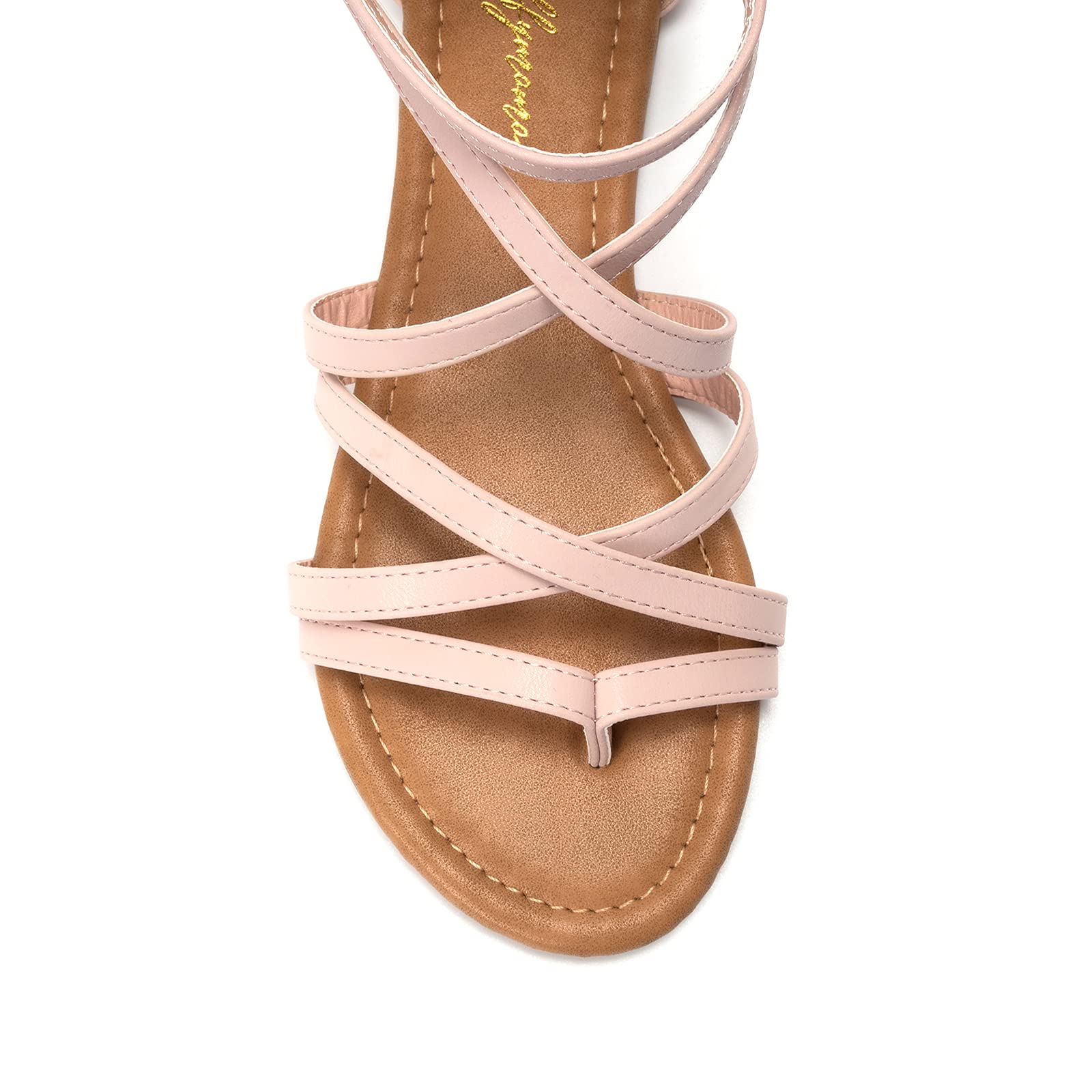 Luffymomo Women's Gladiator Sandals - Flat Fisherman Thong Strappy Summer Sandals for Beach, Casual & Boho Outfits