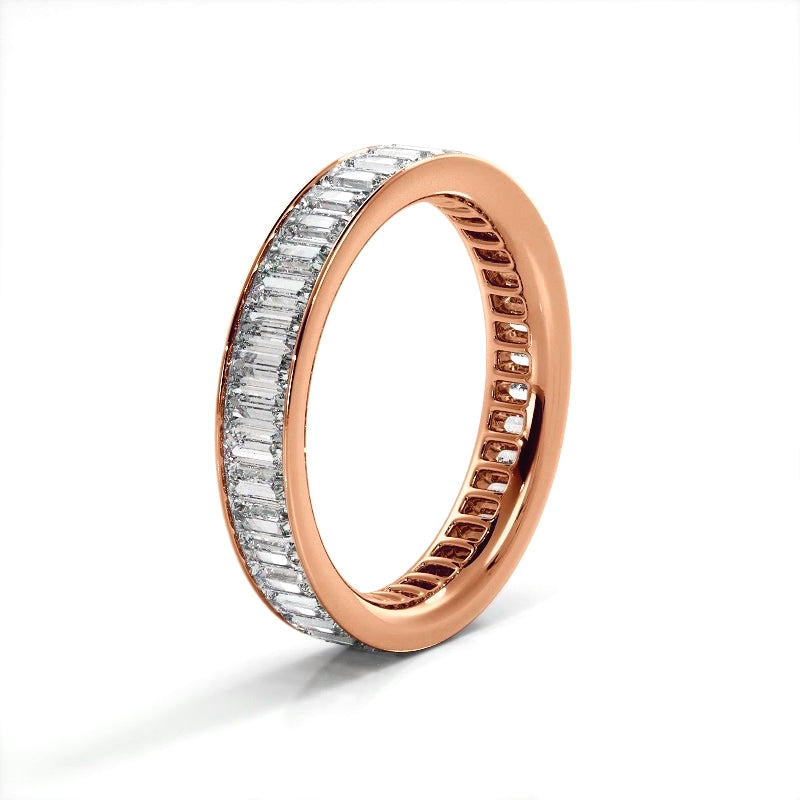 2.40 Carat Baguette Diamond Eternity Wedding Band for Women - 14K White Gold Stackable Ring for Bridal, Anniversary & Special Occasions