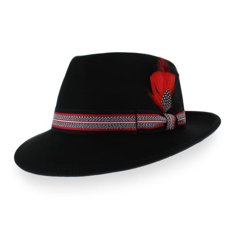 Stylish Hats in the Belfry XLarge - Black & Red Striped Hat for Men & Women | Perfect for Outdoor Activities, Fashion Accessories, and Casual Wear
