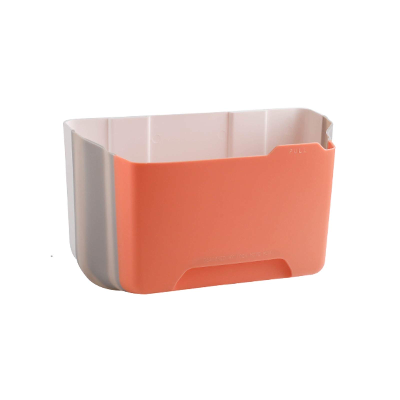Small Wall Mounted Trash Can 1.0 Gallon - Foldable Kitchen Garbage Bin with Lid for Cabinet Door & Under Sink - Space Saving Household Waste Bin (Pink) - Perfect for Small Kitchens, Bathrooms, RVs & Dorm Rooms